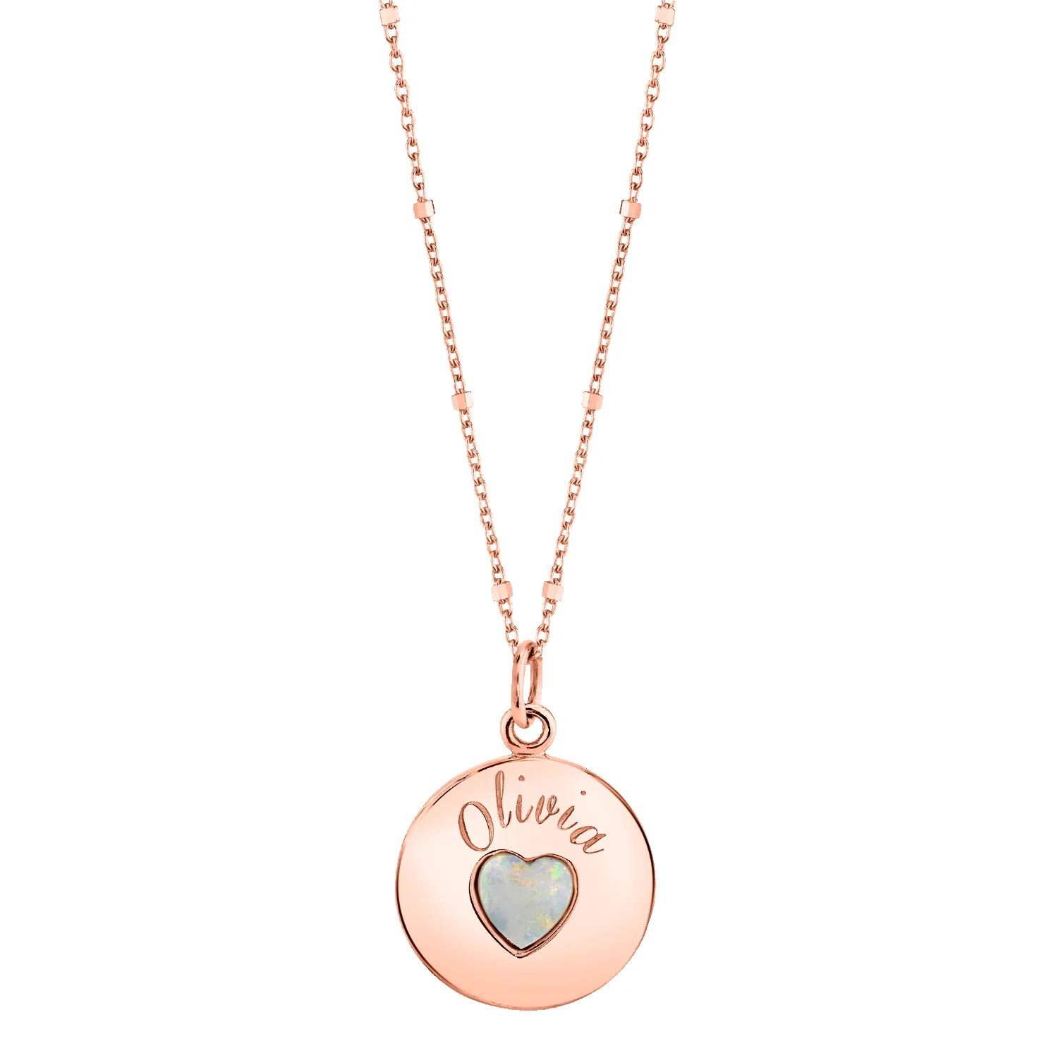 Grand Opal Heart Name Medallion sold by Baby Gold product image thumbnail 3