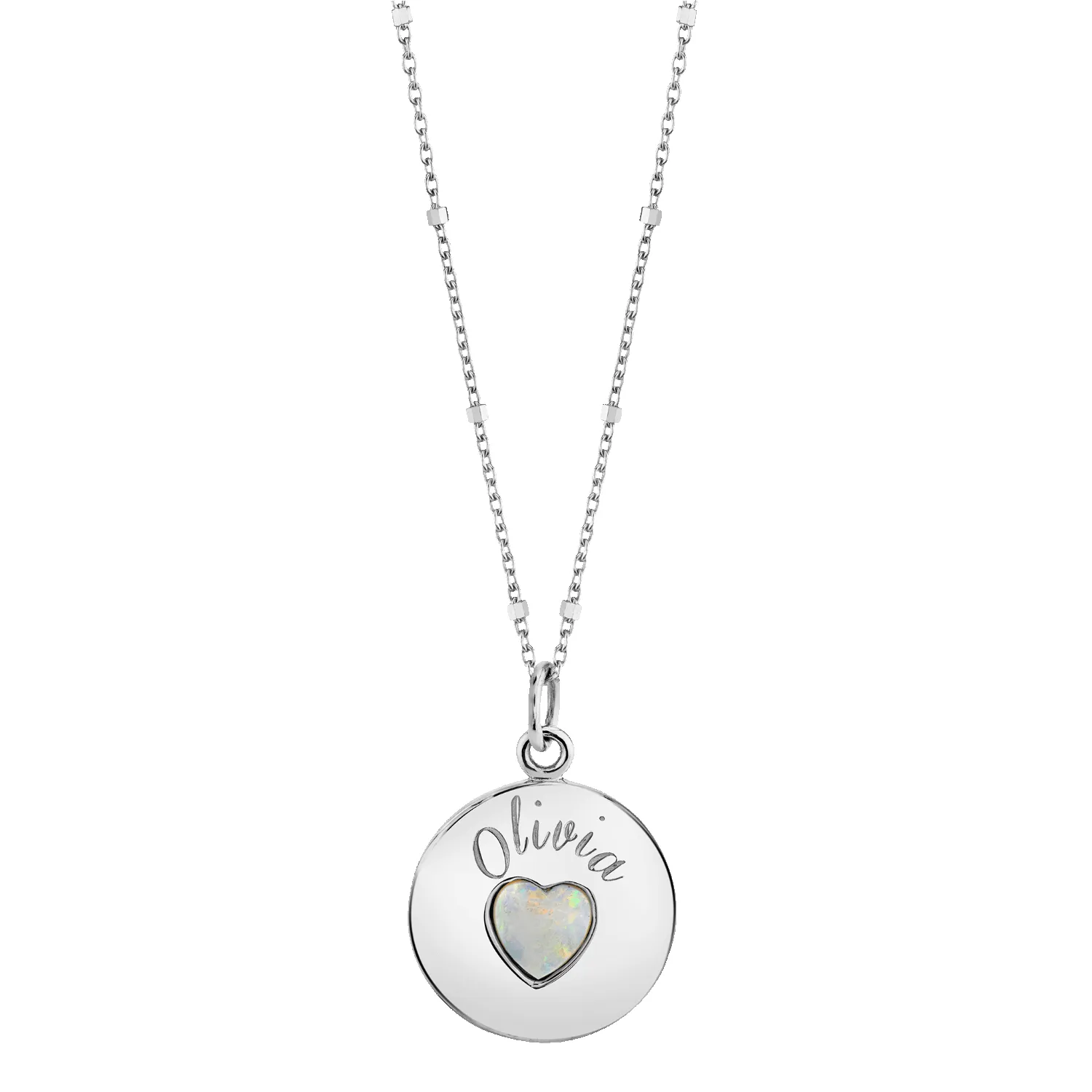 Grand Opal Heart Name Medallion sold by Baby Gold product image thumbnail 2