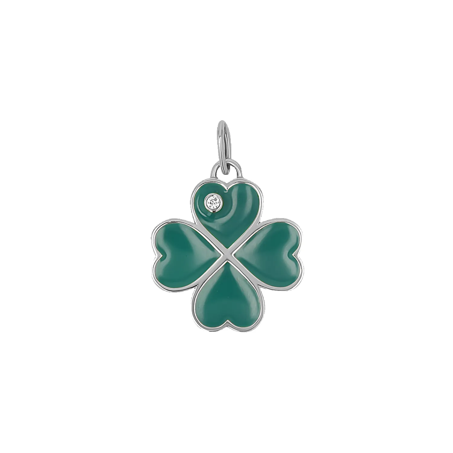 Emerald Clover Charm With Diamond Accent sold by Baby Gold product image thumbnail 2