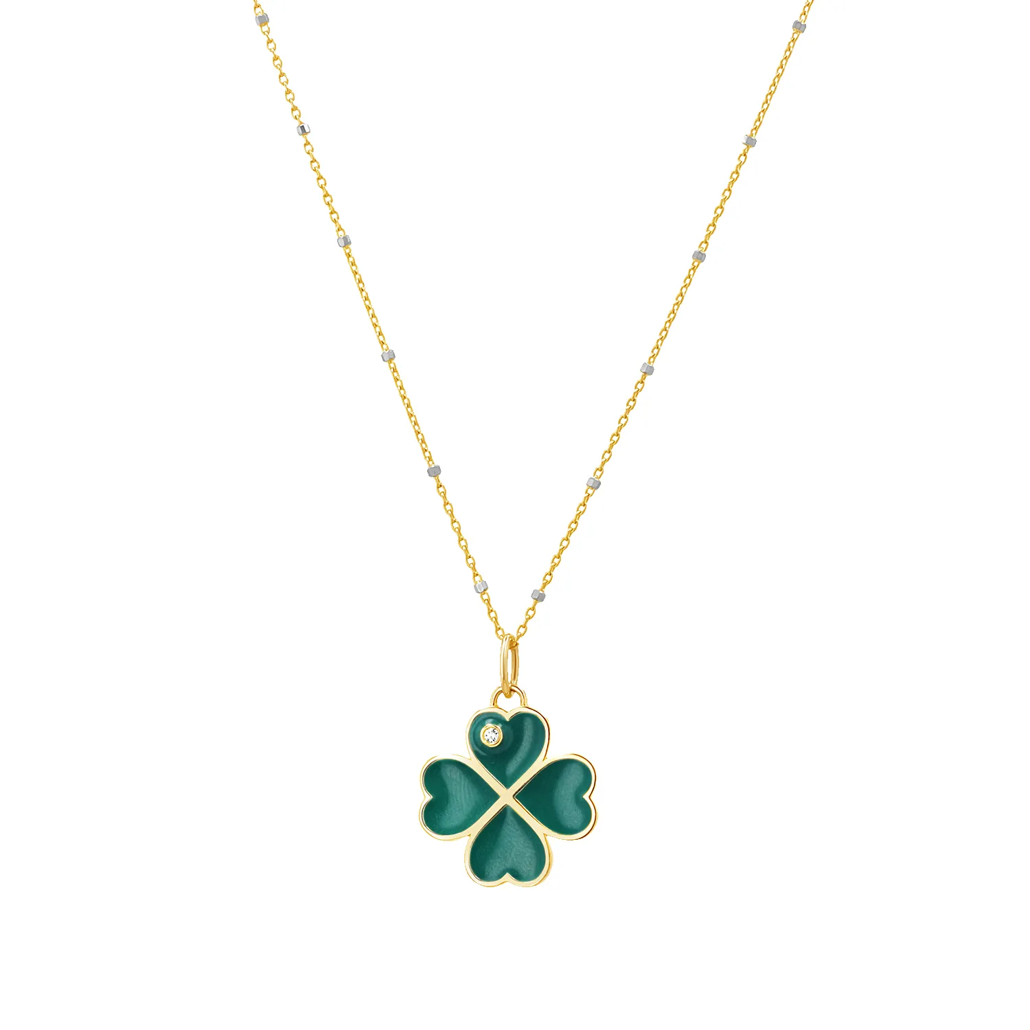 Emerald Clover Charm With Diamond Accent sold by Baby Gold product image thumbnail 4
