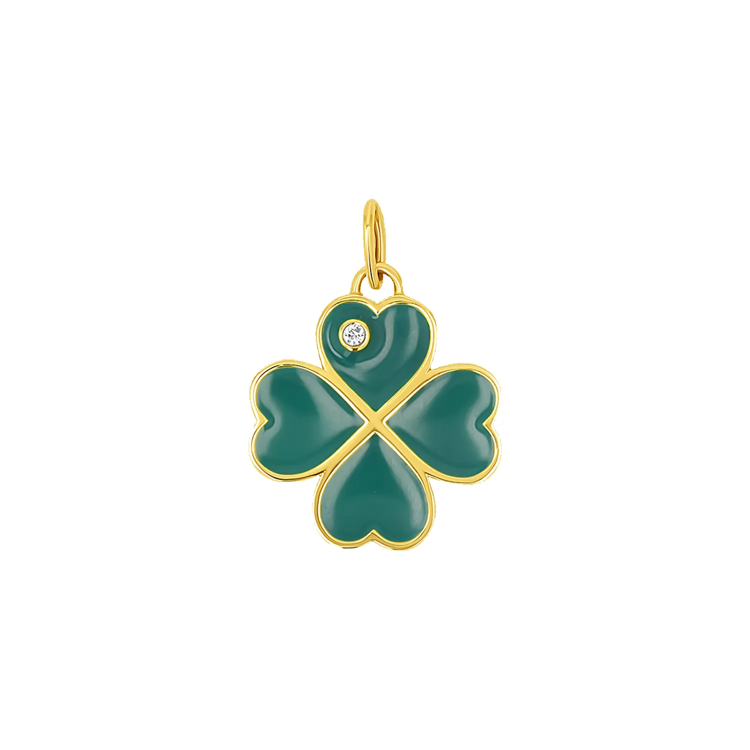 Emerald Clover Charm With Diamond Accent sold by Baby Gold