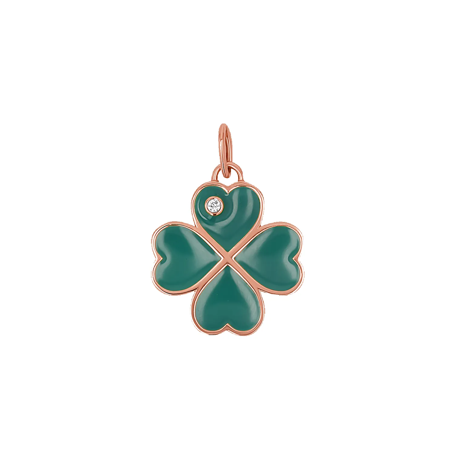 Emerald Clover Charm With Diamond Accent sold by Baby Gold product image thumbnail 3