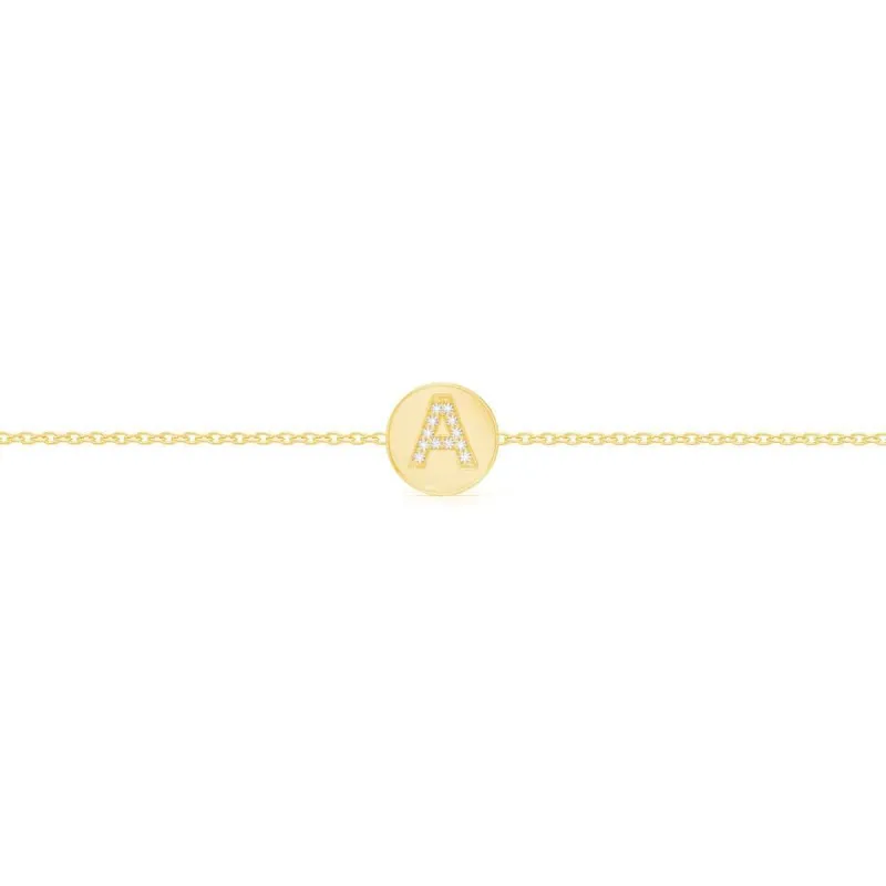 Diamond Initial Coin Bracelet sold by Baby Gold