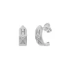 Shield Letter Huggie Hoops sold by Baby Gold