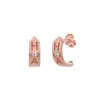 Shield Letter Huggie Hoops sold by Baby Gold