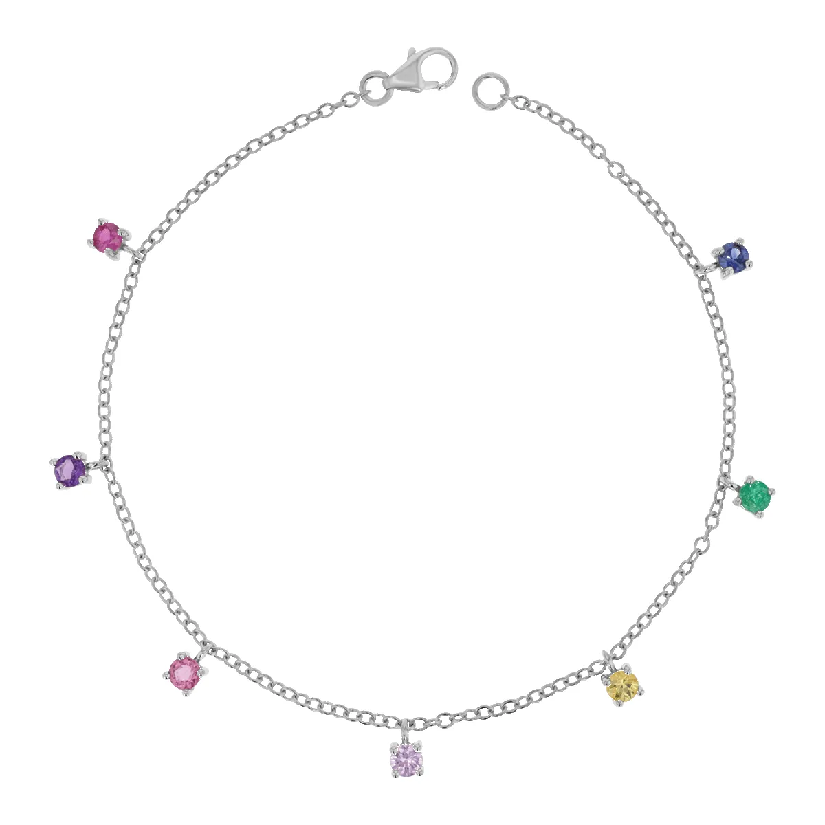 Rainbow Gemstone Drop Bracelet sold by Baby Gold product image thumbnail 2