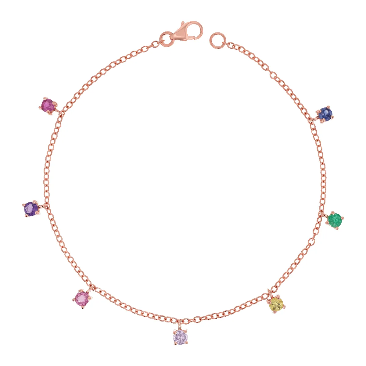 Rainbow Gemstone Drop Bracelet sold by Baby Gold product image thumbnail 3