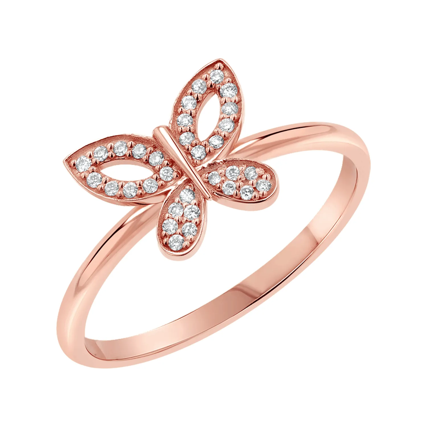 Diamond Pave Butterfly Ring sold by Baby Gold product image thumbnail 3