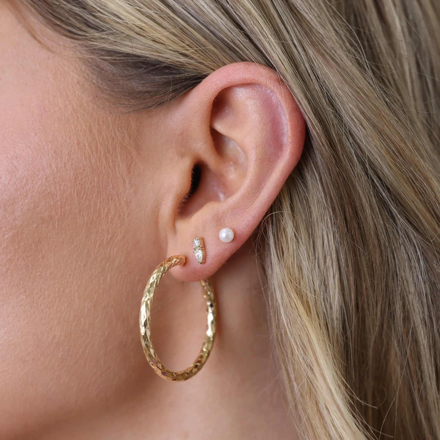 Serpentine Faceted Hoop Earrings sold by Baby Gold product image thumbnail 2