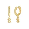 Diamond Initial Charm Drop Huggies sold by Baby Gold