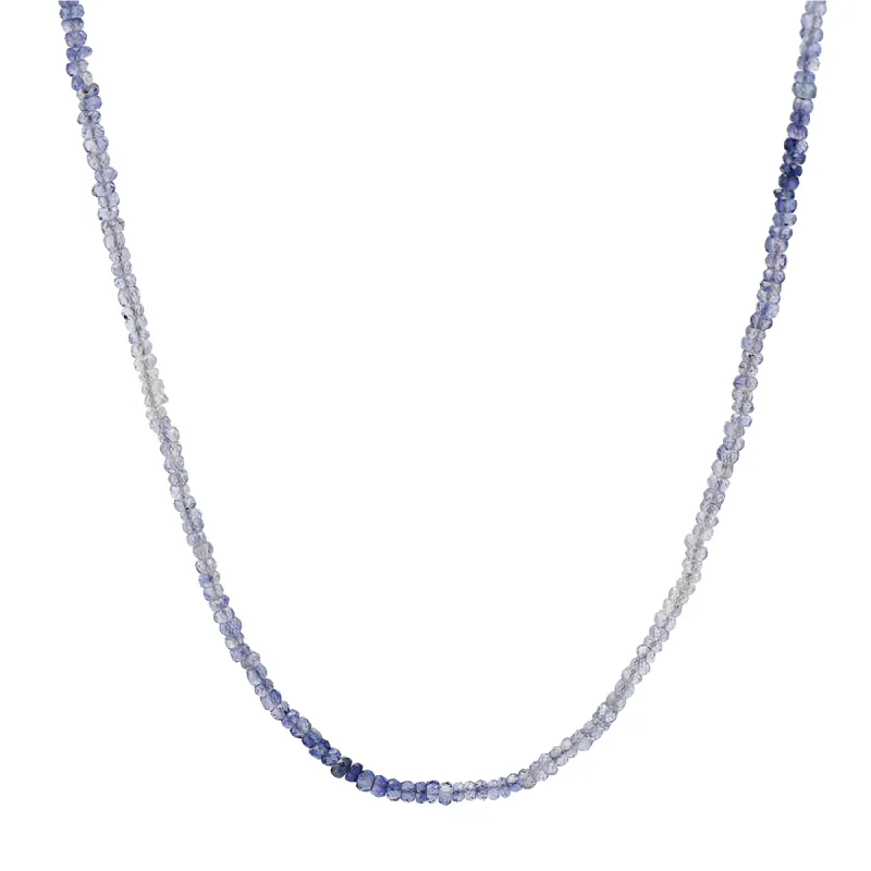 Gradient Blue Sapphire Beaded Necklace sold by Baby Gold