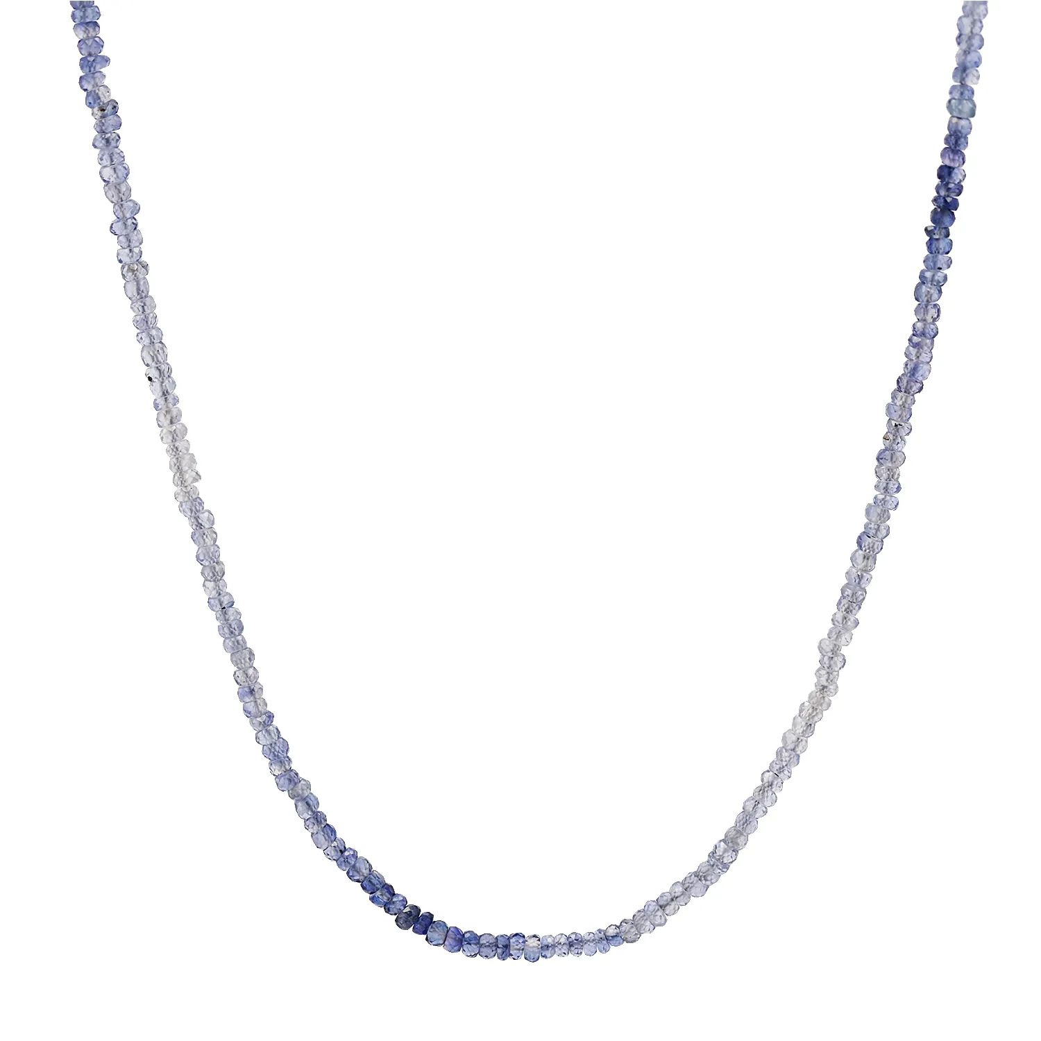 Gradient Blue Sapphire Beaded Necklace sold by Baby Gold
