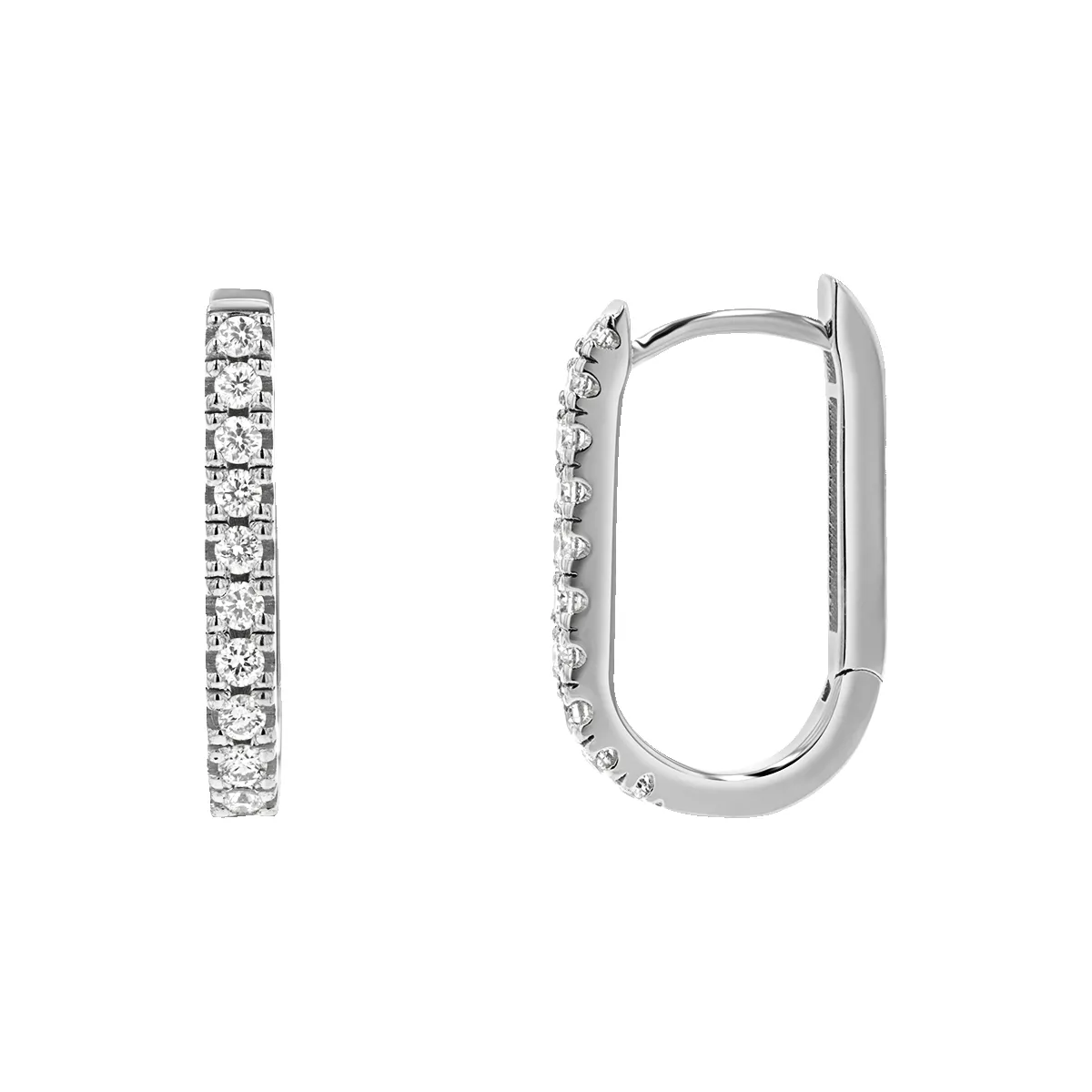 Diamond U-Pave Paper Clip Huggie Earrings sold by Baby Gold product image thumbnail 2