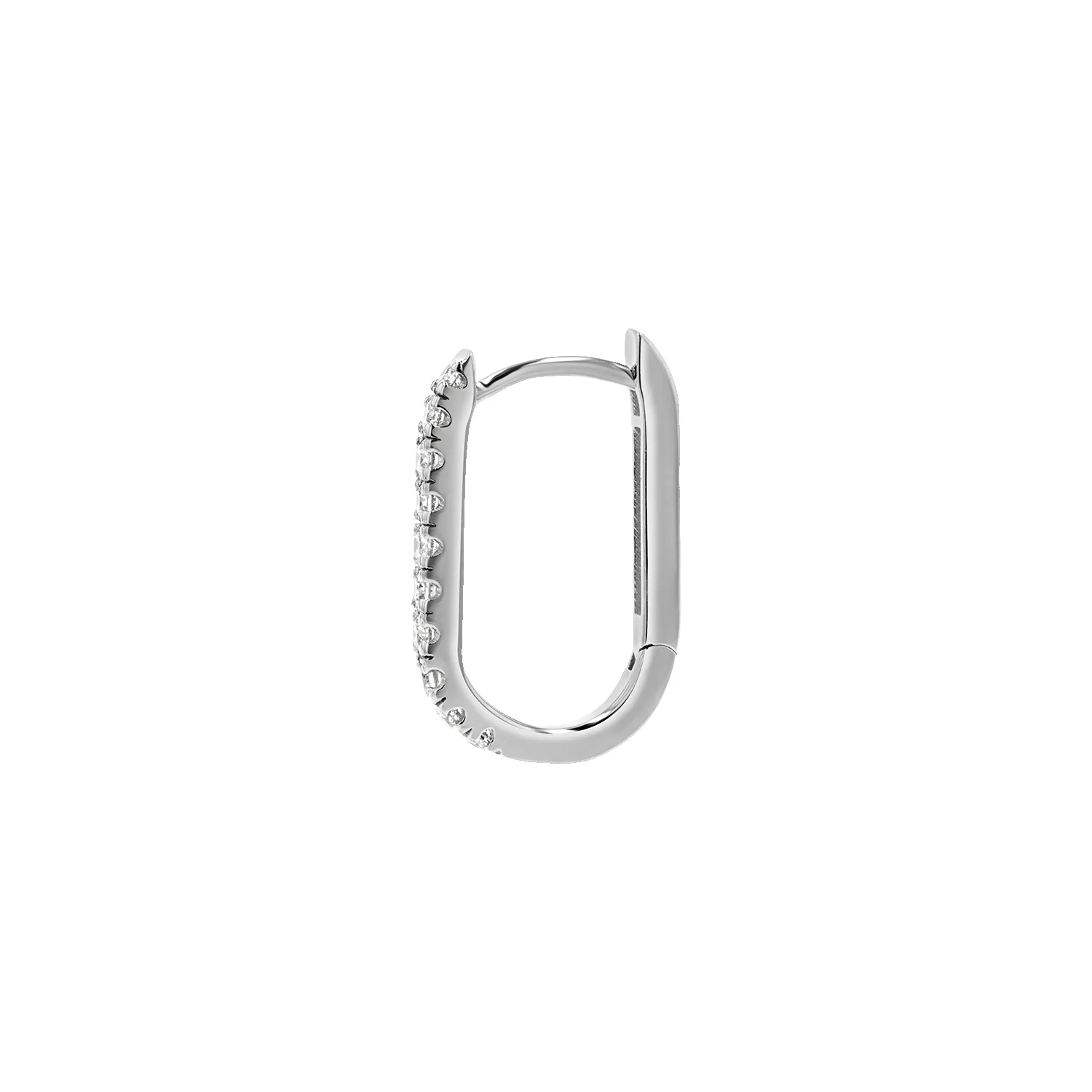 Diamond U-Pave Paper Clip Huggie Earrings sold by Baby Gold product image thumbnail 5