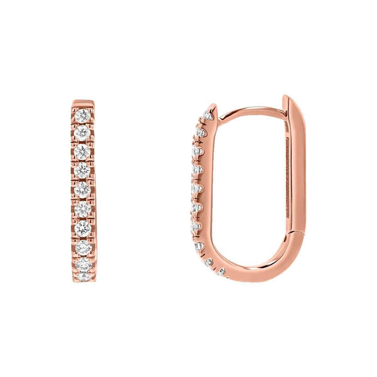 Diamond U-Pave Paper Clip Huggie Earrings sold by Baby Gold product image thumbnail 3