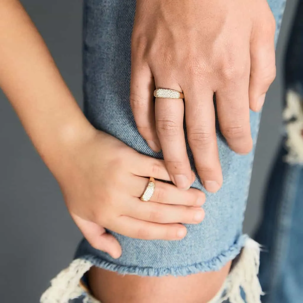 Diamond Pave Signet Ring sold by Baby Gold product image thumbnail 5