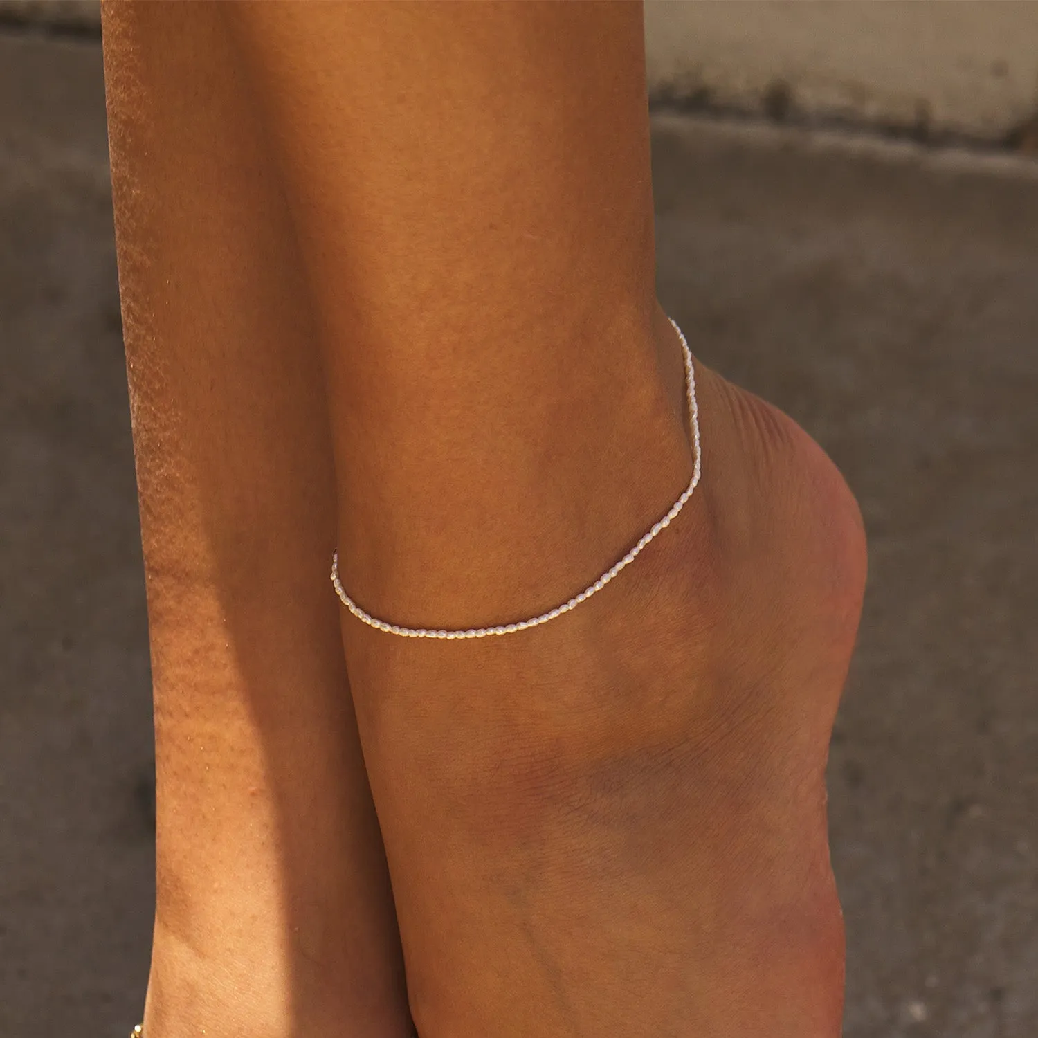 Dainty Pearl Anklet sold by Baby Gold product image thumbnail 3