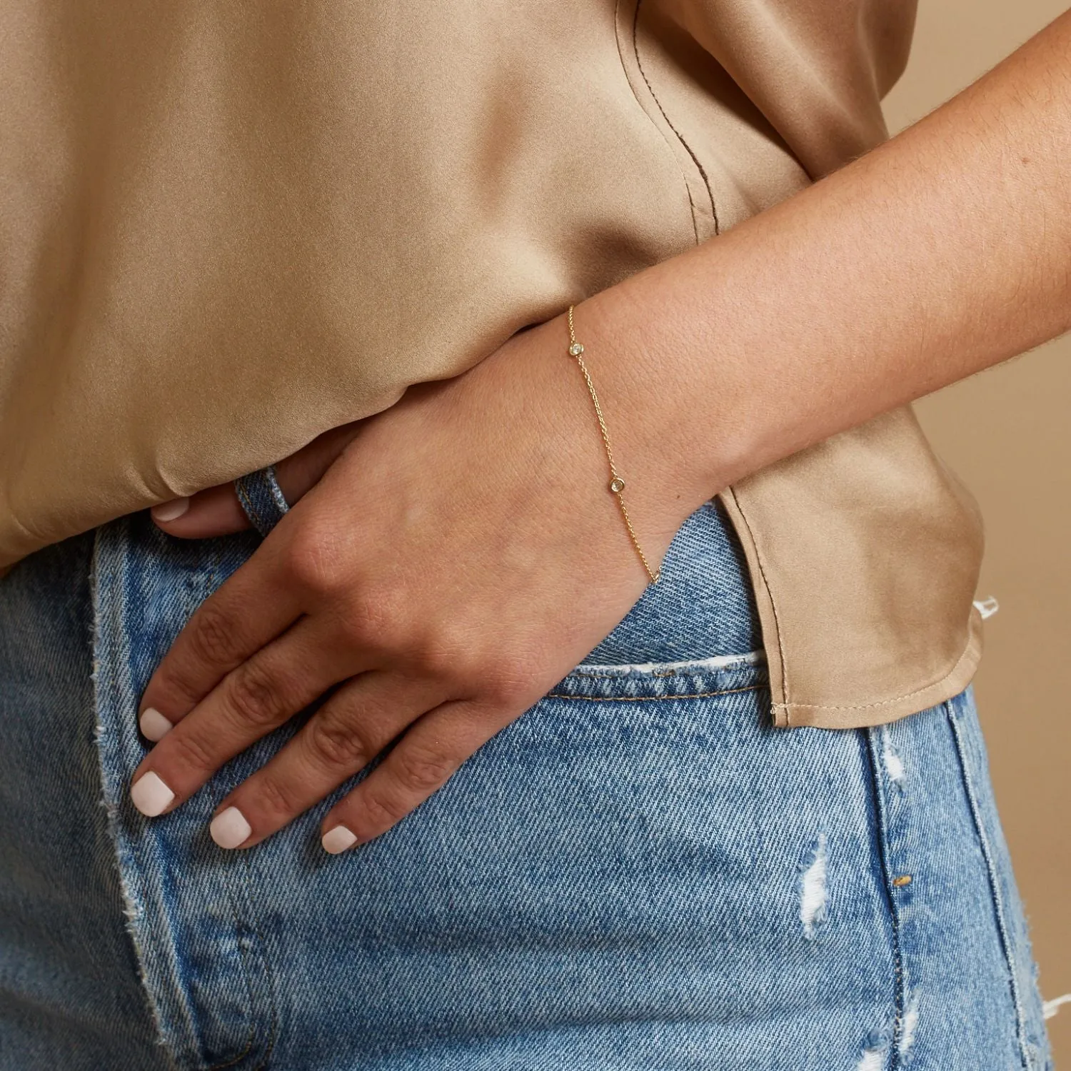 Diamond Strand Bracelet sold by Baby Gold product image thumbnail 4