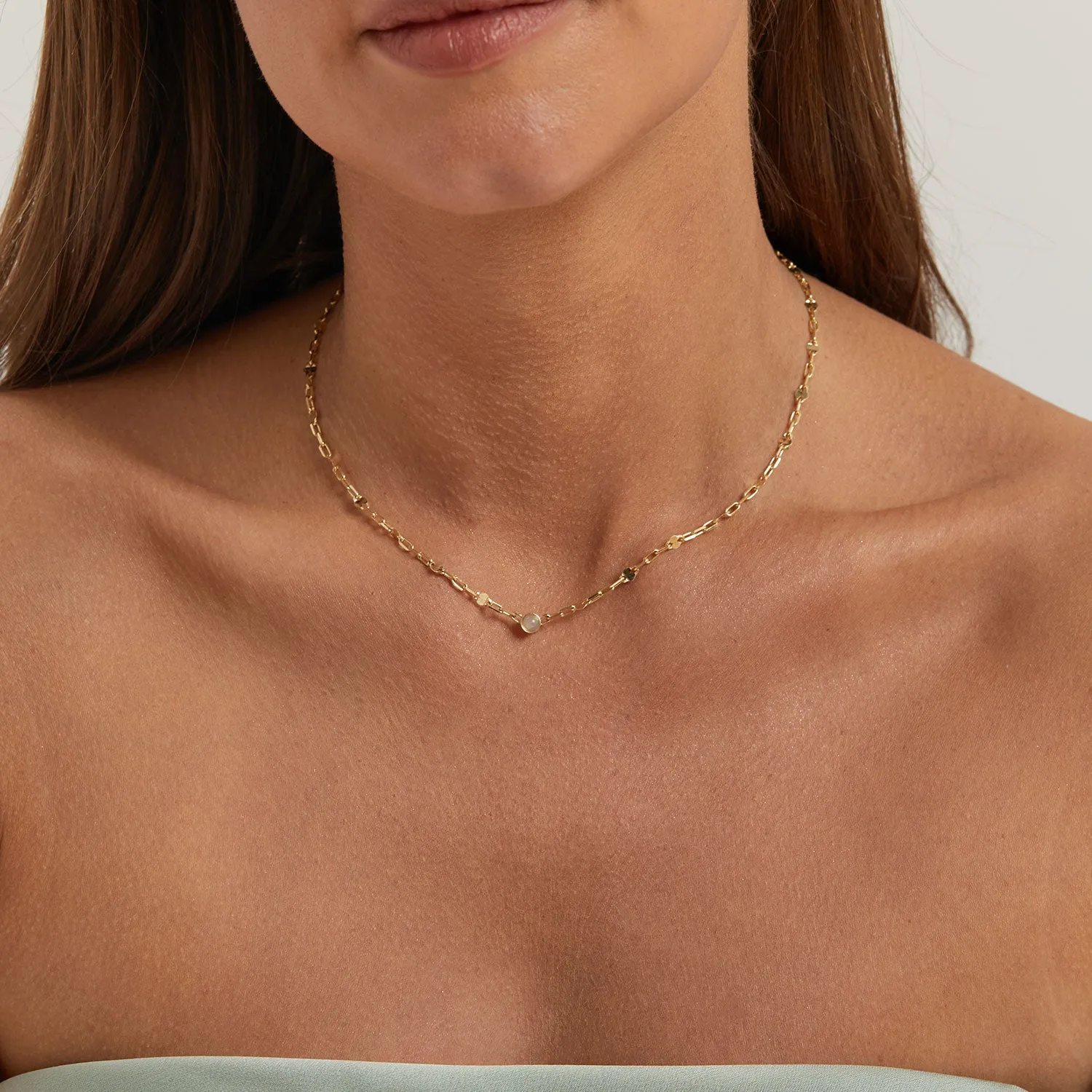 Opal Solitaire Sequin Necklace sold by Baby Gold product image thumbnail 4