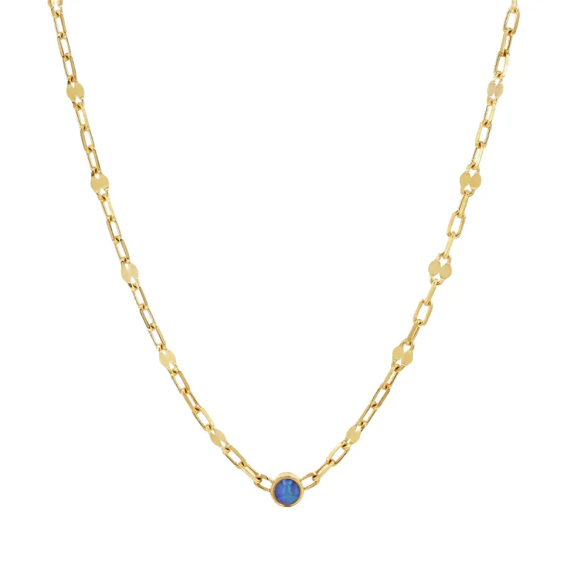 Opal Solitaire Sequin Necklace sold by Baby Gold