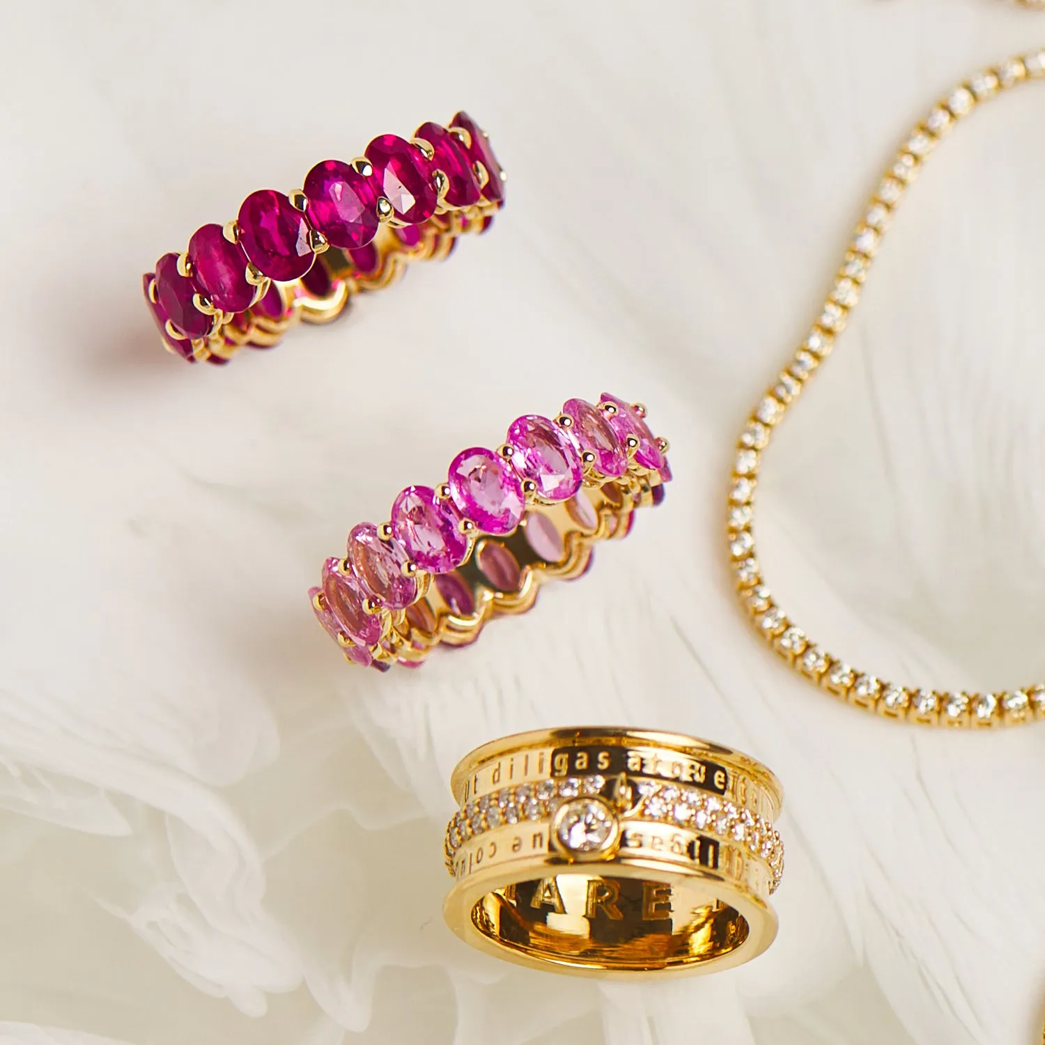 Genuine Ruby Oval Eternity Band sold by Baby Gold product image thumbnail 4