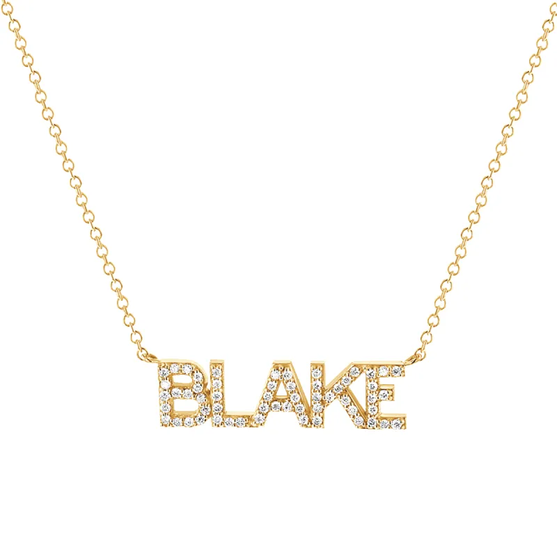 Diamond Custom Name Necklace sold by Baby Gold