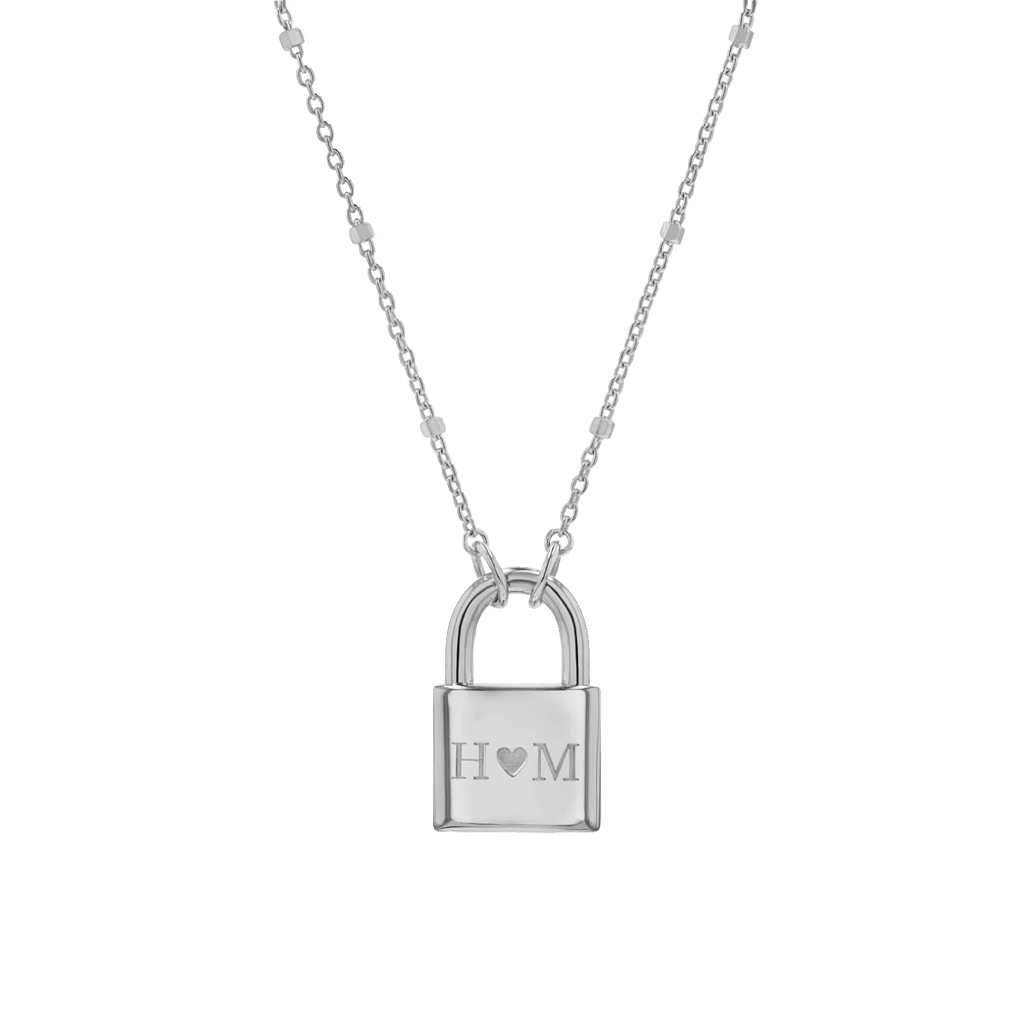 Love Padlock Engravable Sparkle Necklace sold by Baby Gold product image thumbnail 2