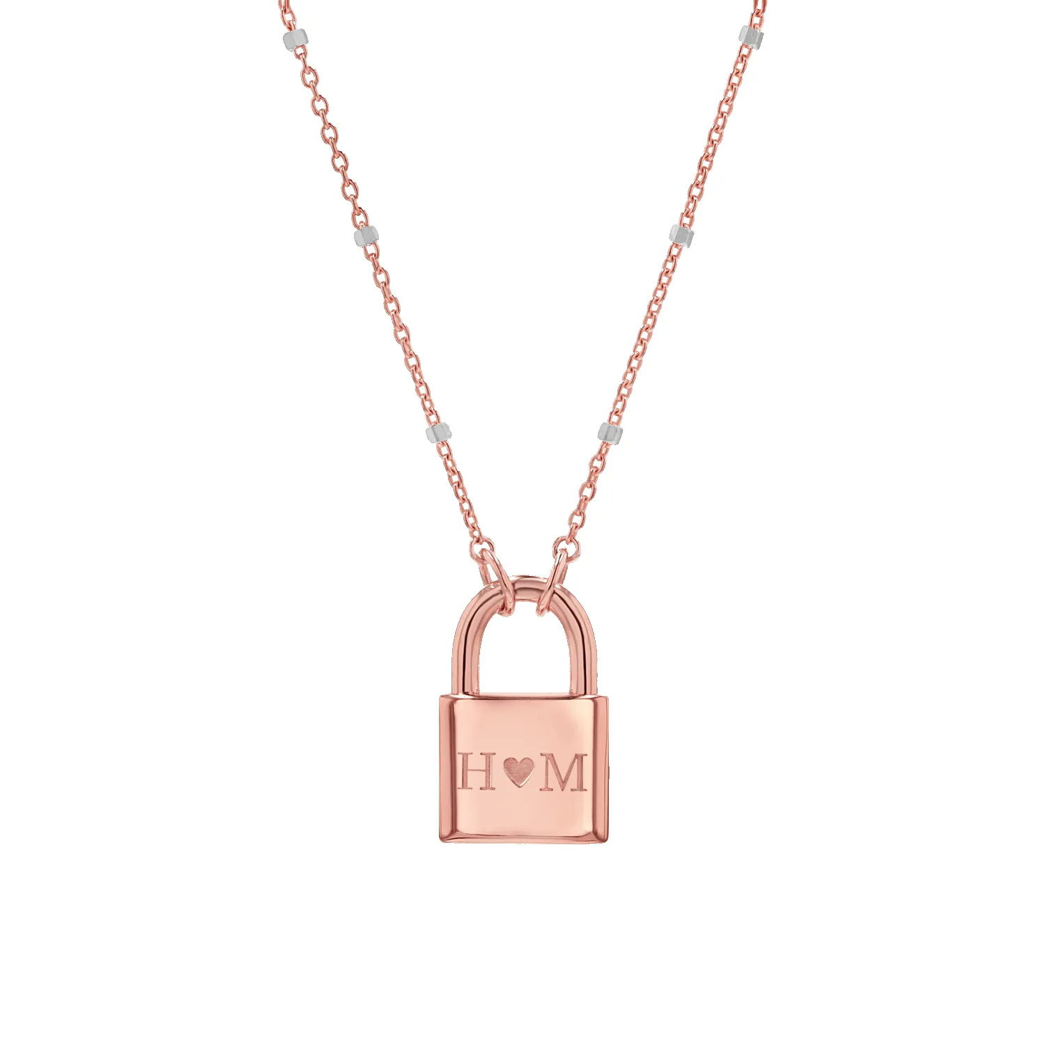 Love Padlock Engravable Sparkle Necklace sold by Baby Gold product image thumbnail 3