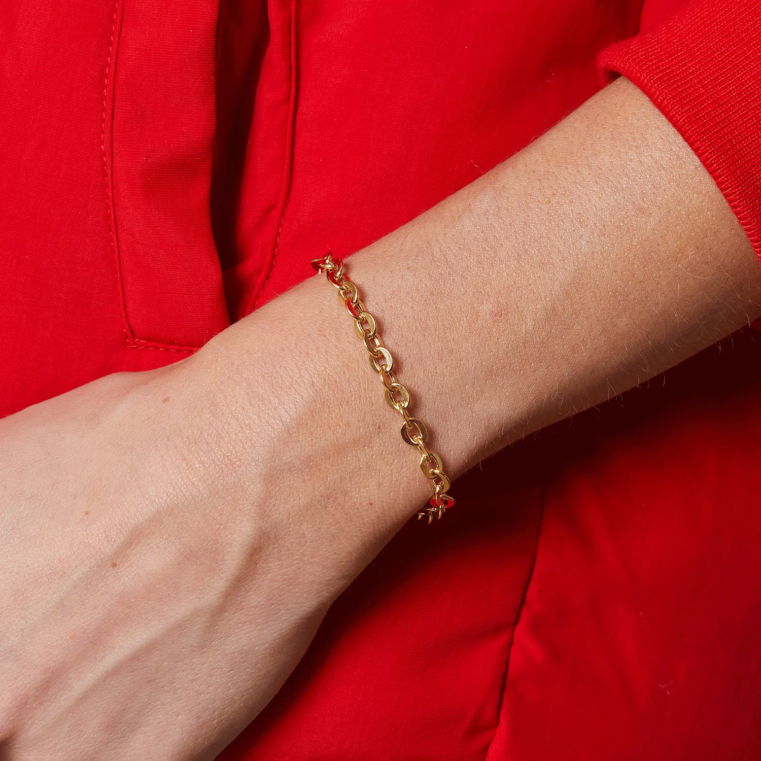 Melrose Round Link Chain Bracelet sold by Baby Gold product image thumbnail 3