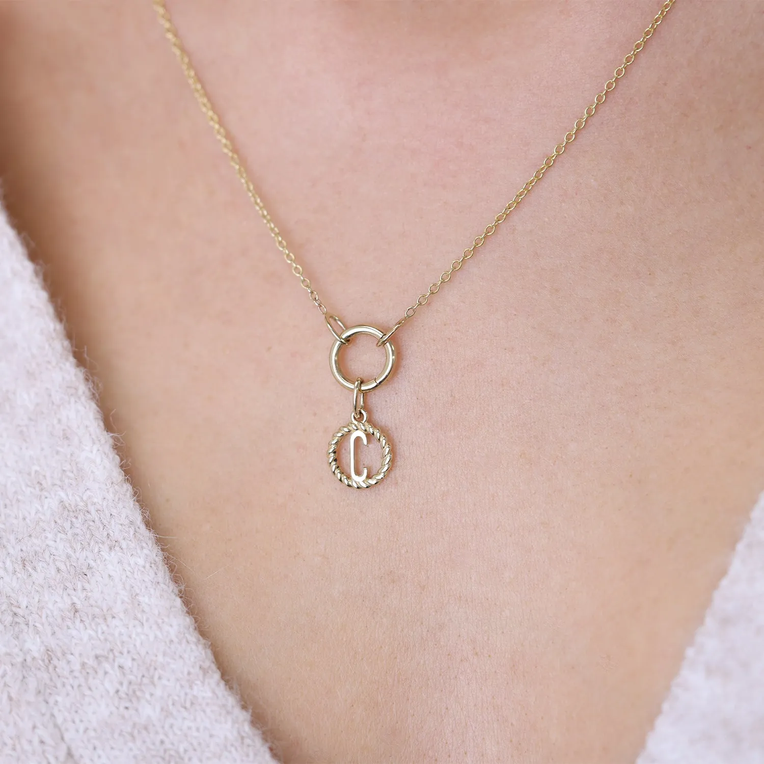 Initial Twist Medallion Charm sold by Baby Gold product image thumbnail 4