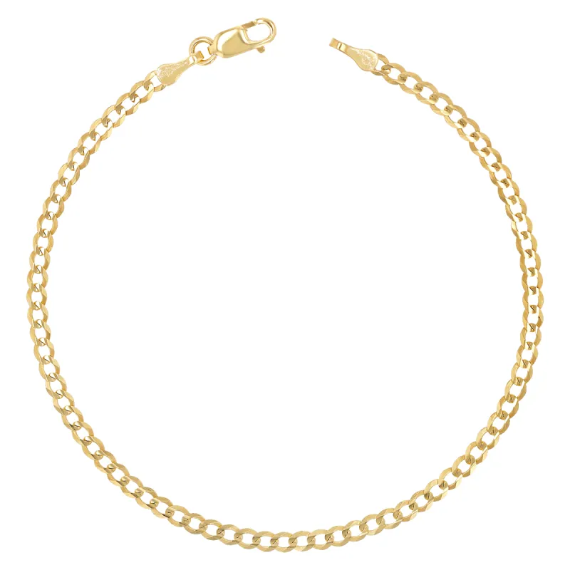 14K Diamond Cut Cuban Link Chain Bracelet sold by Baby Gold