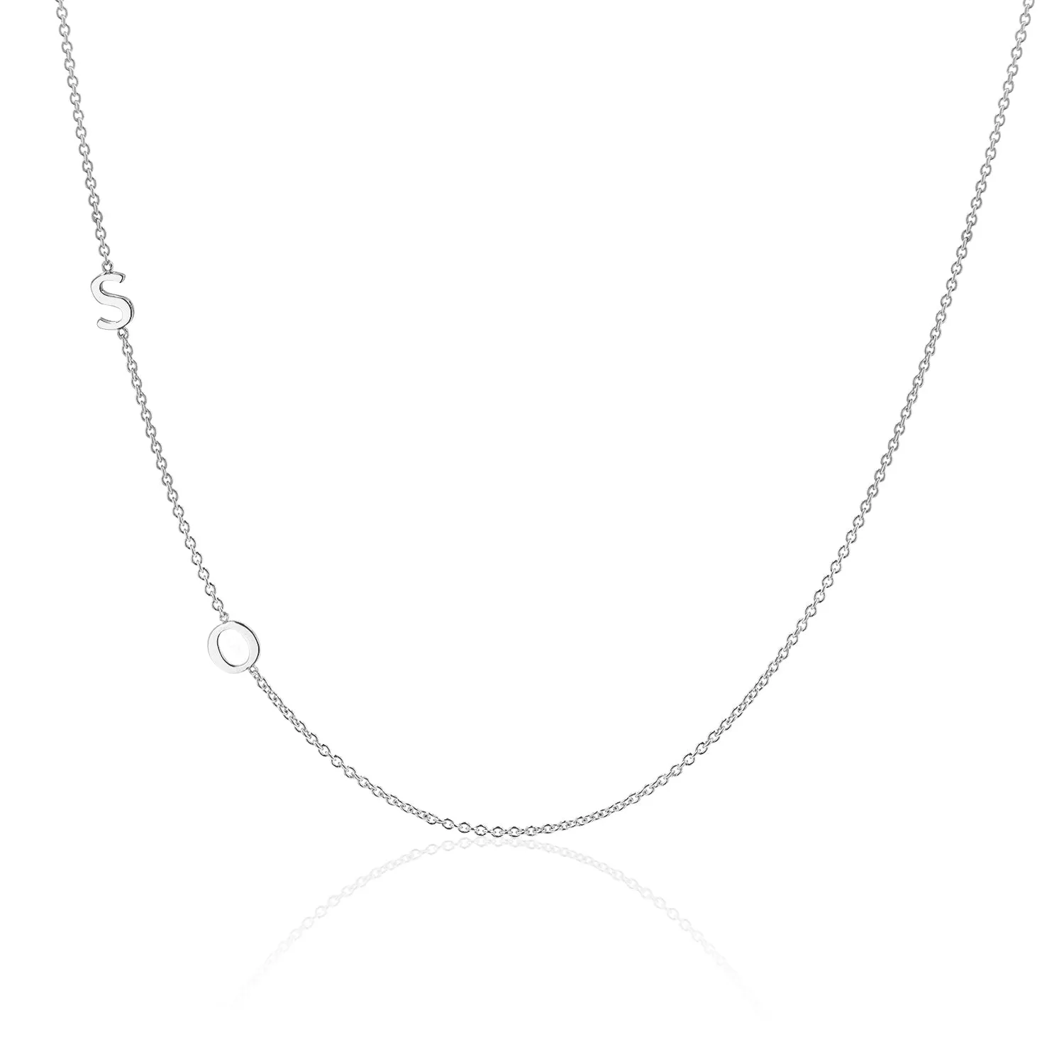 14K Gold Asymmetrical Multi Initial Necklace sold by Baby Gold product image thumbnail 2