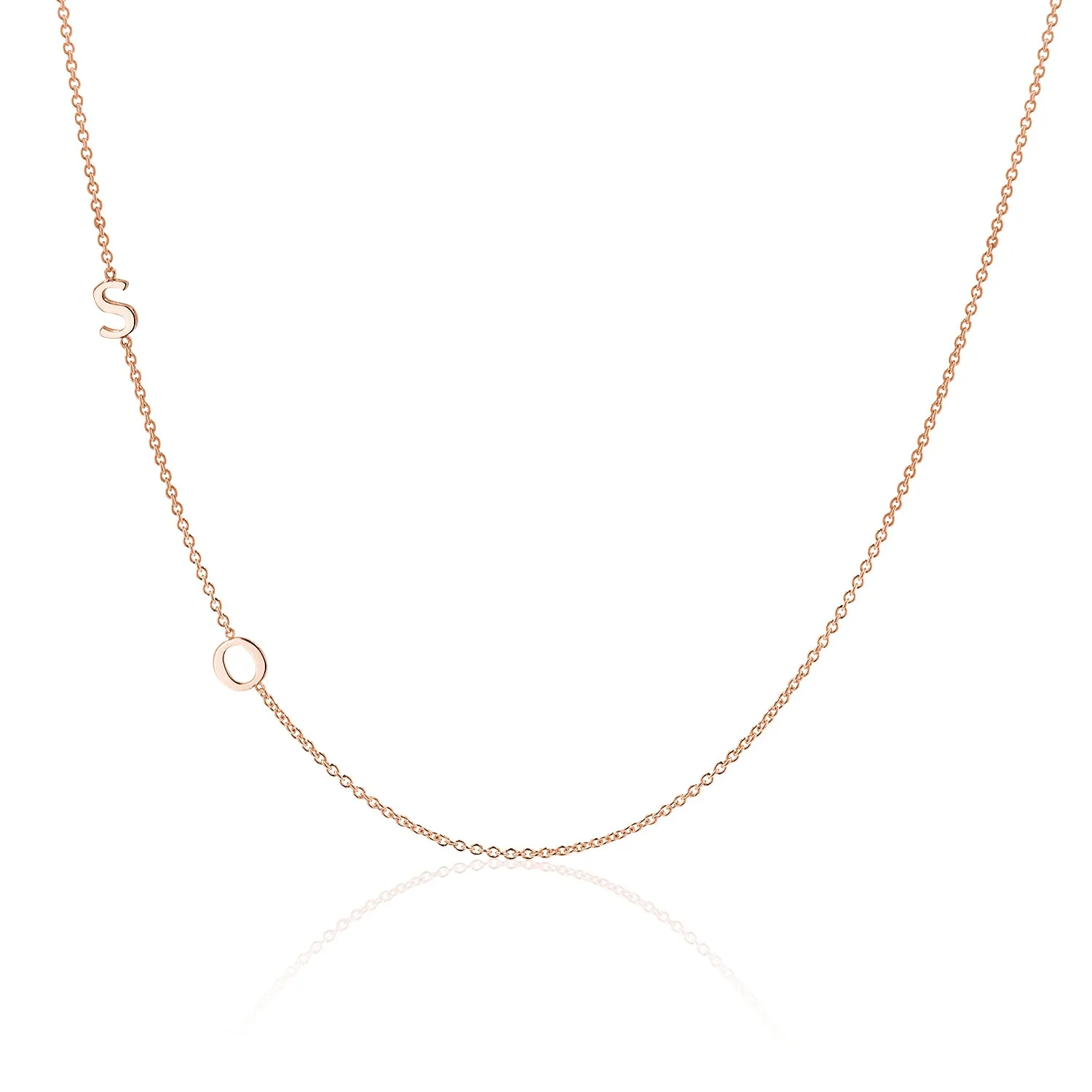 14K Gold Asymmetrical Multi Initial Necklace sold by Baby Gold product image thumbnail 3