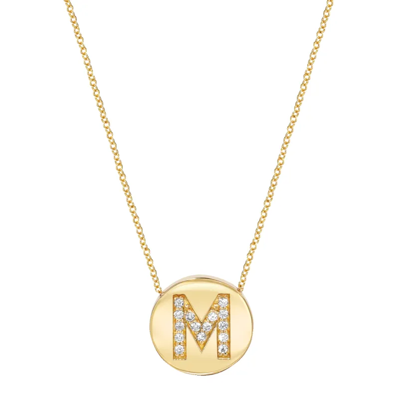 Diamond Initial Coin Necklace sold by Baby Gold
