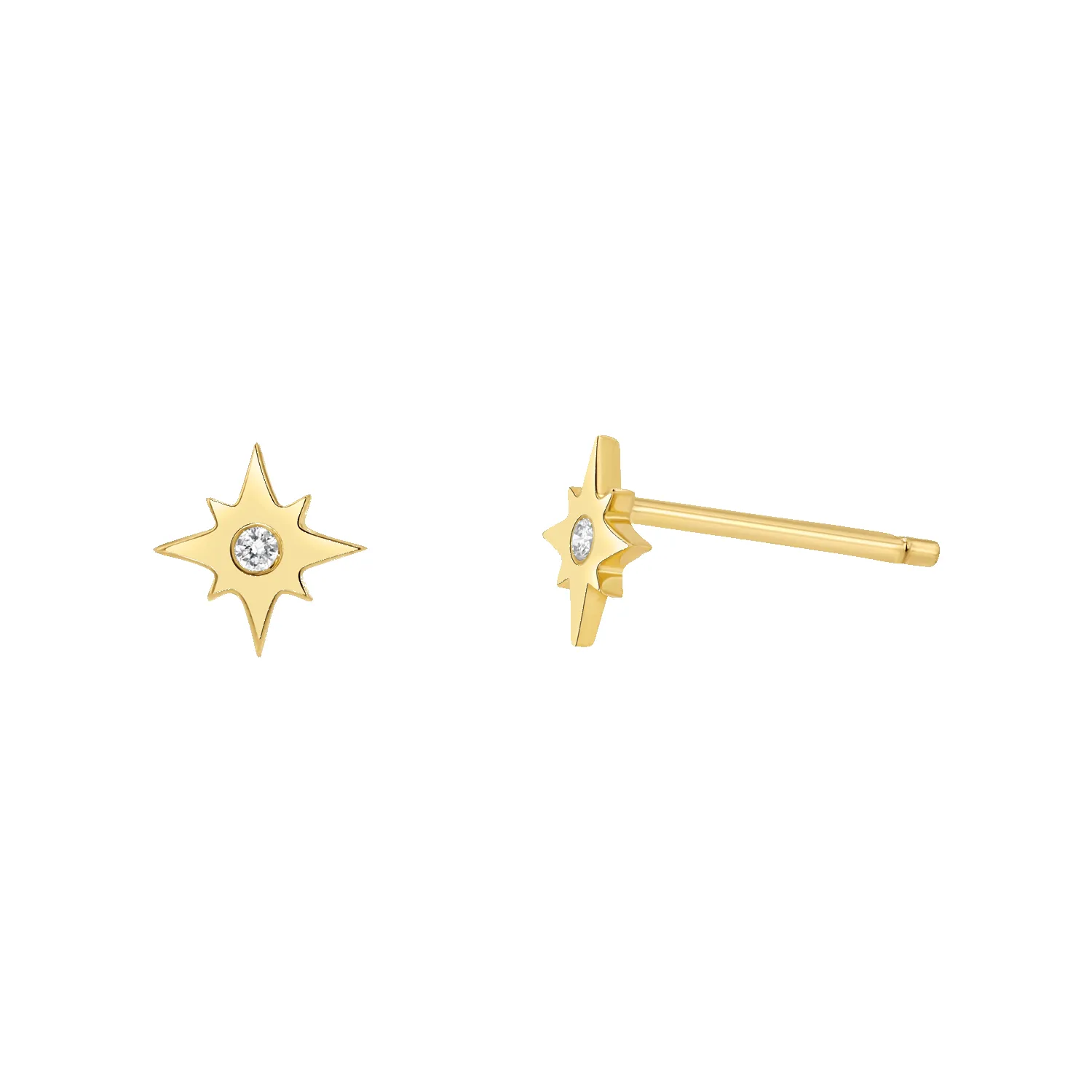 Diamond Starburst Stud Earrings sold by Baby Gold