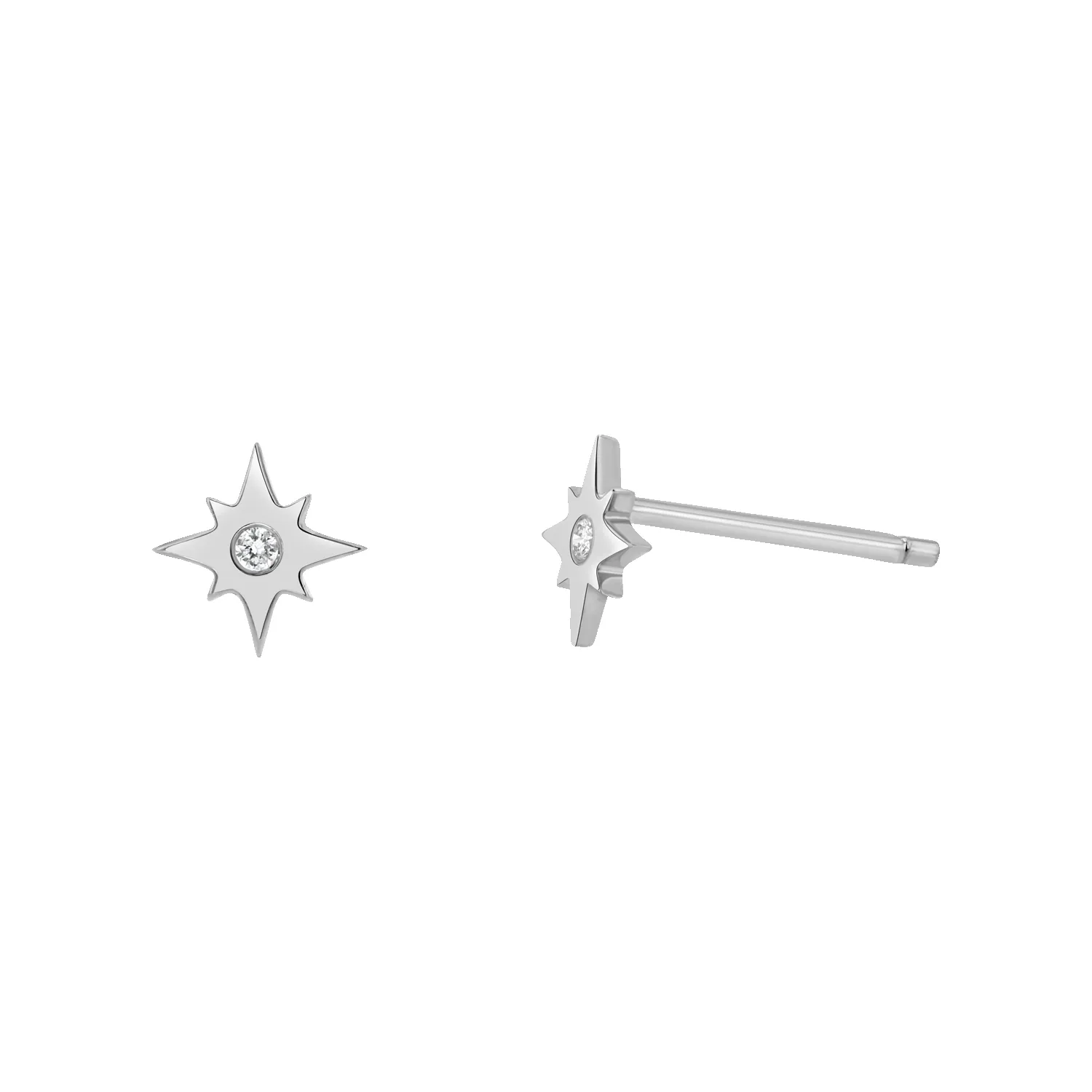 Diamond Starburst Stud Earrings sold by Baby Gold product image thumbnail 2