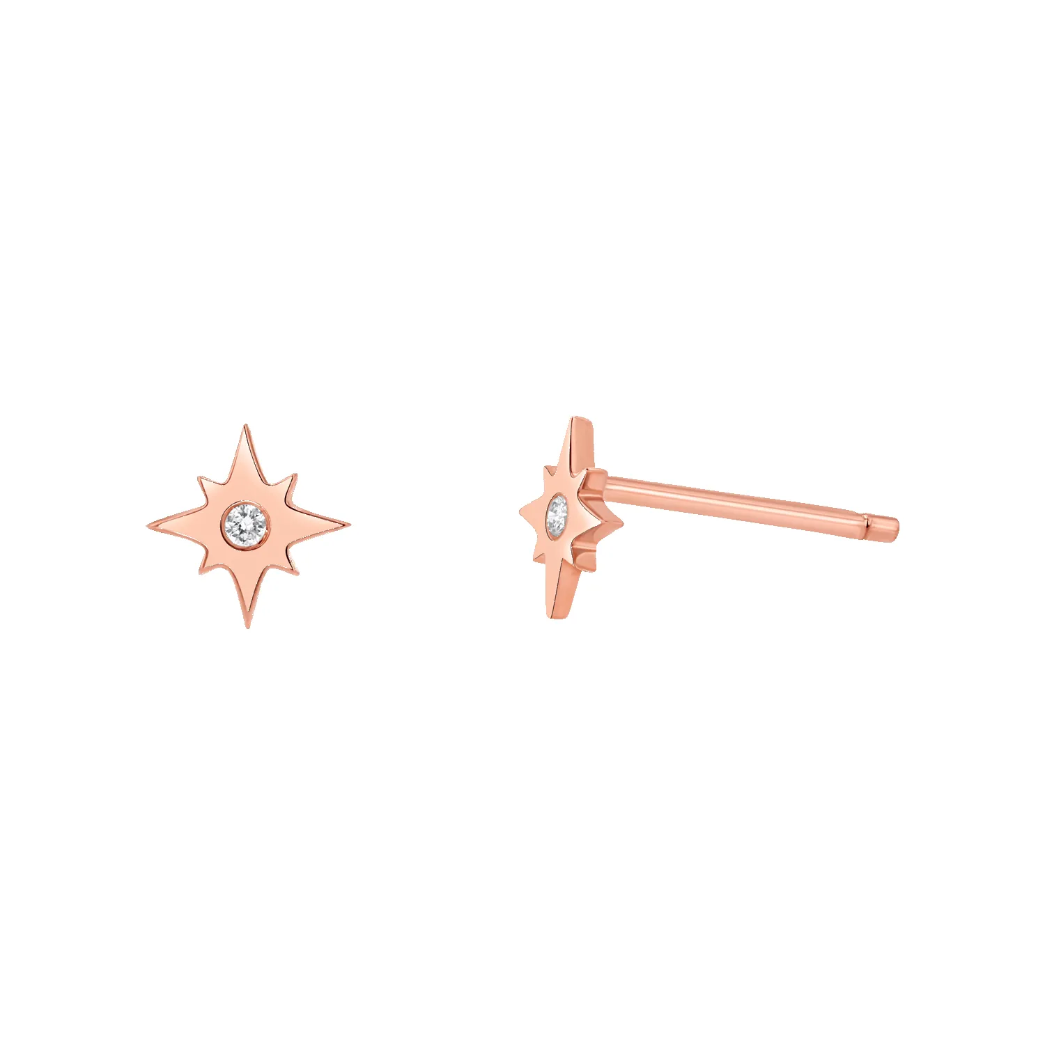 Diamond Starburst Stud Earrings sold by Baby Gold product image thumbnail 3