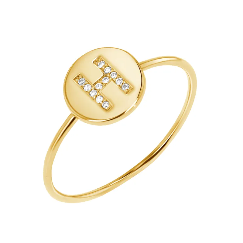 Diamond Initial Coin Ring sold by Baby Gold