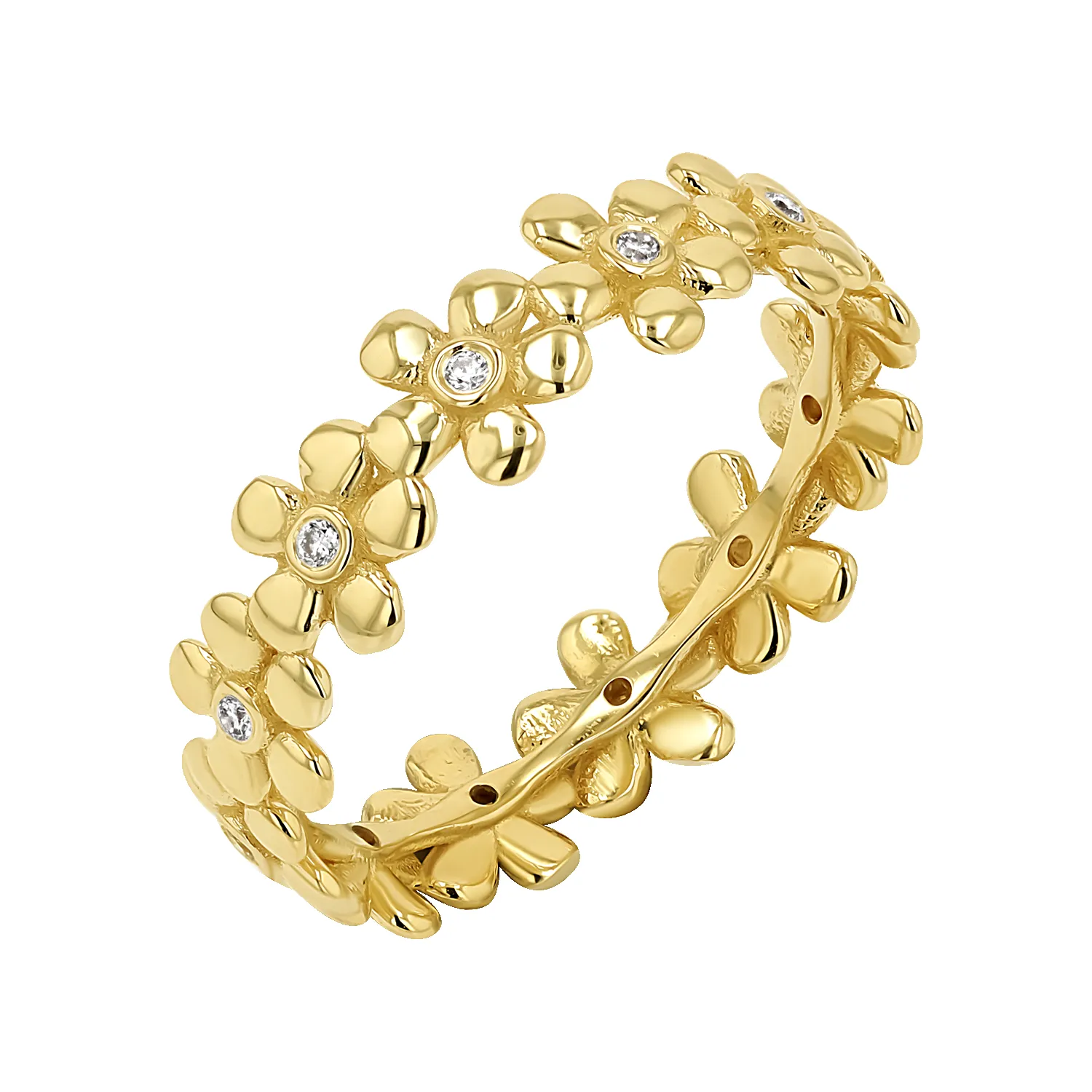 Diamond Flower Eternity Band sold by Baby Gold