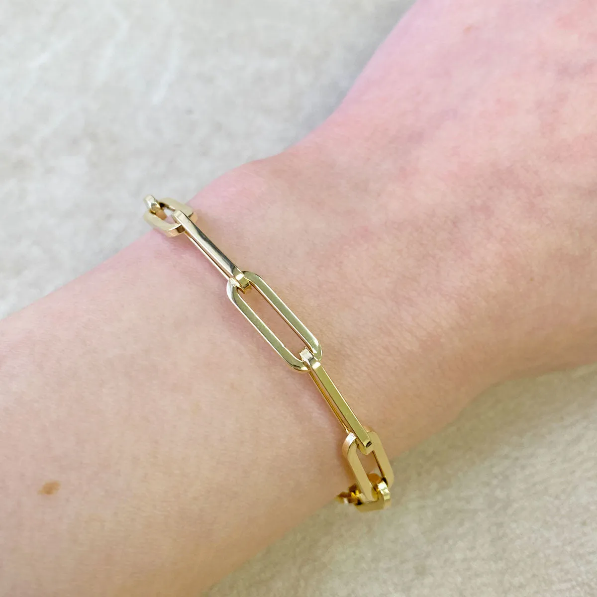 14K Grand Paperclip Chain Bracelet sold by Baby Gold product image thumbnail 3