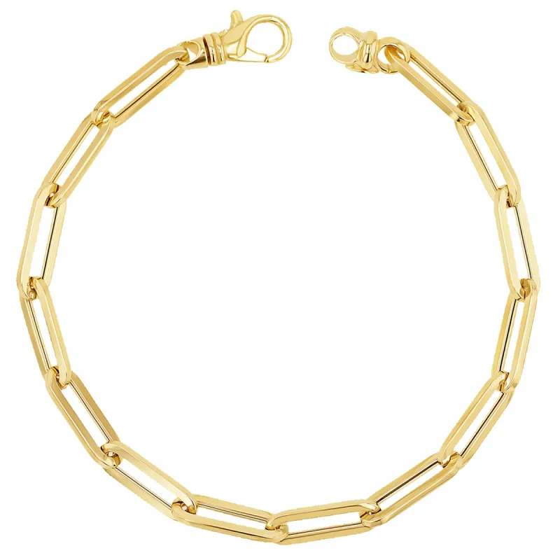 14K Grand Paper Clip Chain Bracelet sold by Baby Gold