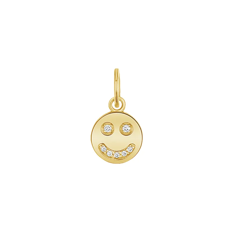 Diamond Happy Face Charm sold by Baby Gold
