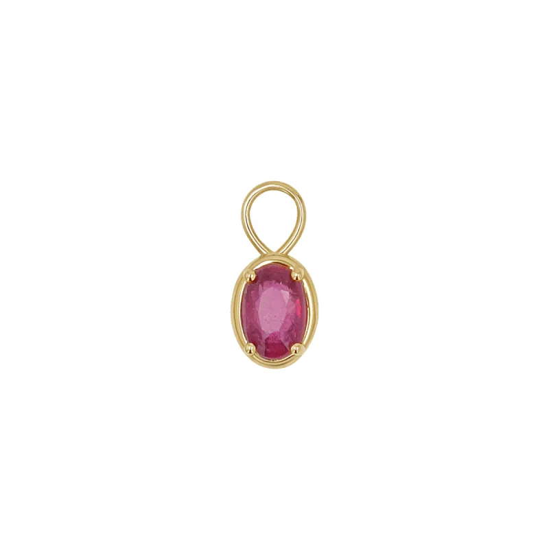 Gemstone Oval Huggie Charms sold by Baby Gold