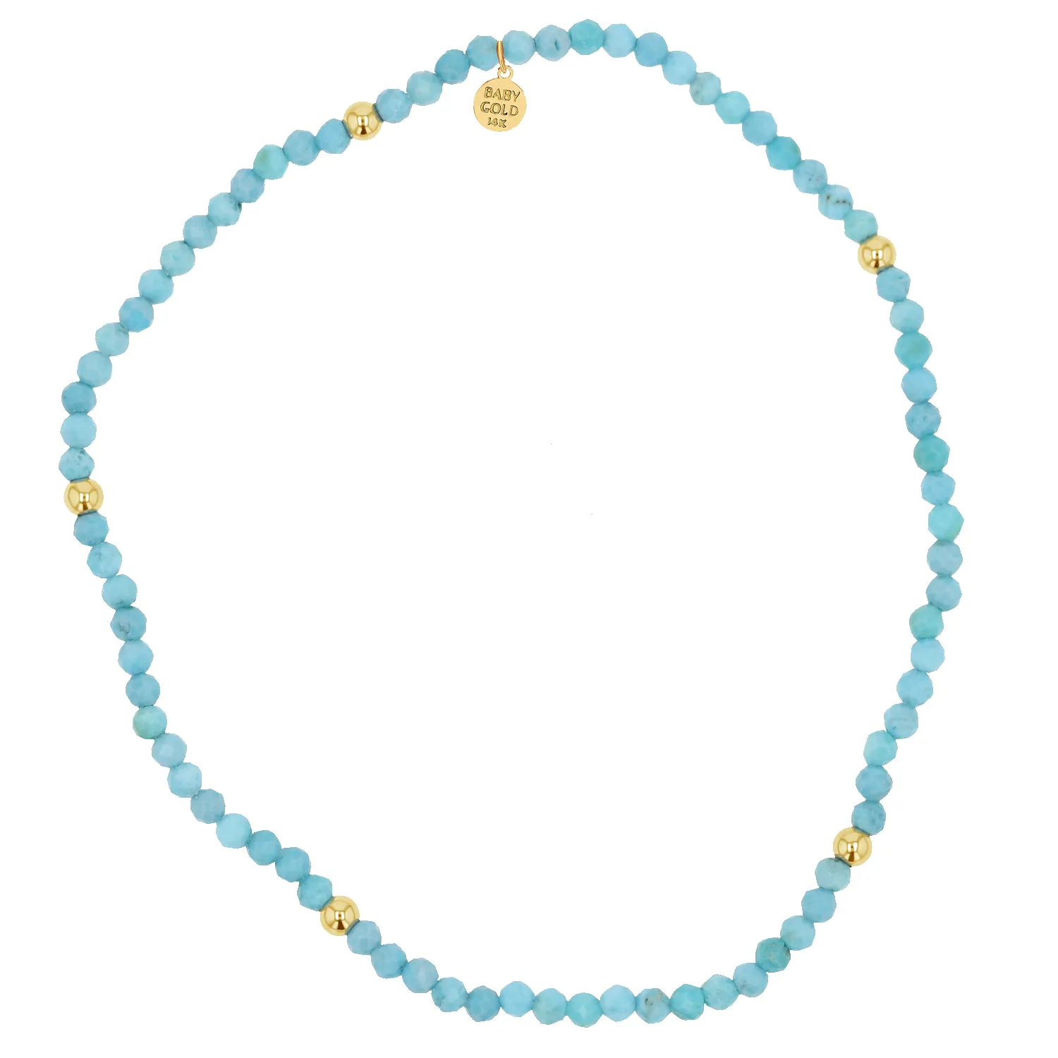 Turquoise Stretch Beaded Bracelet sold by Baby Gold