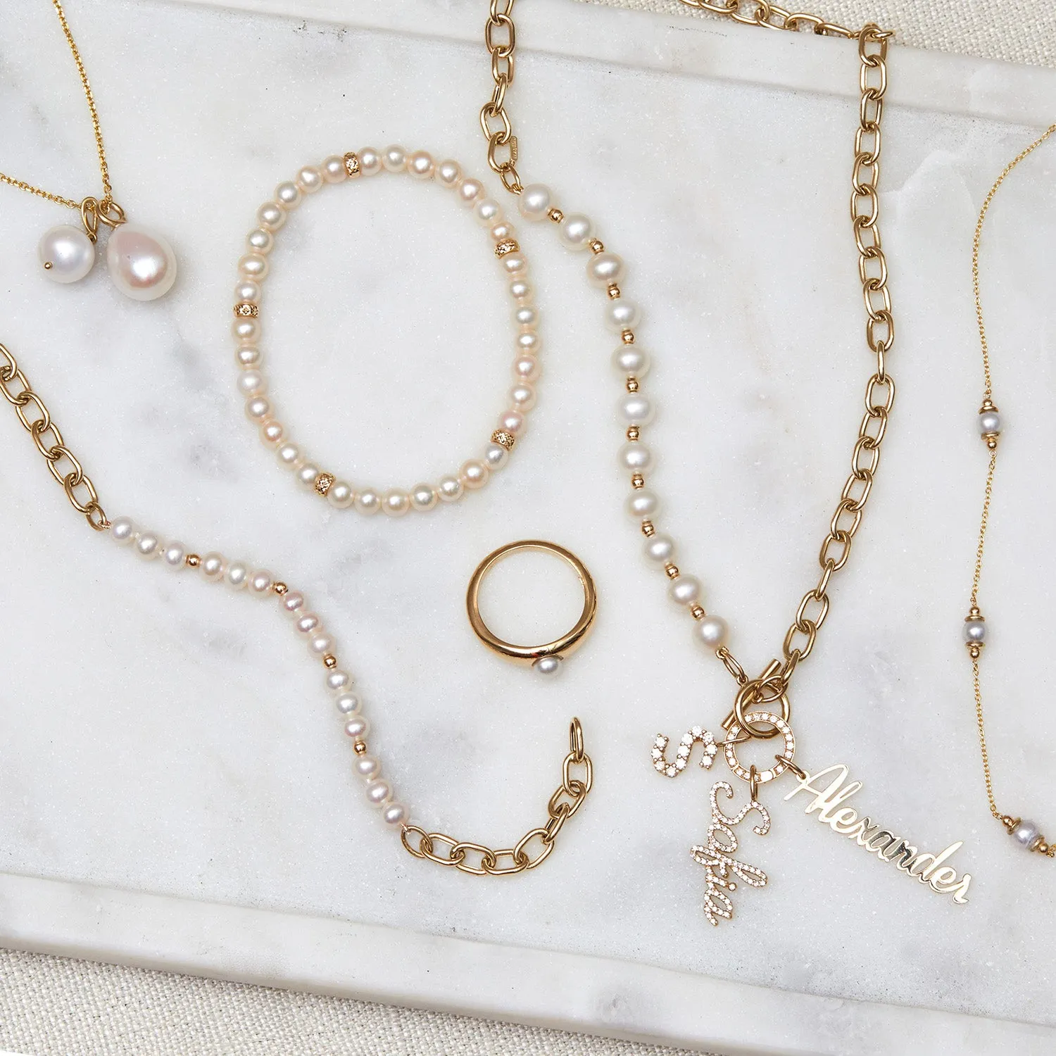 Baroque Drop Pearl Charm sold by Baby Gold product image thumbnail 4