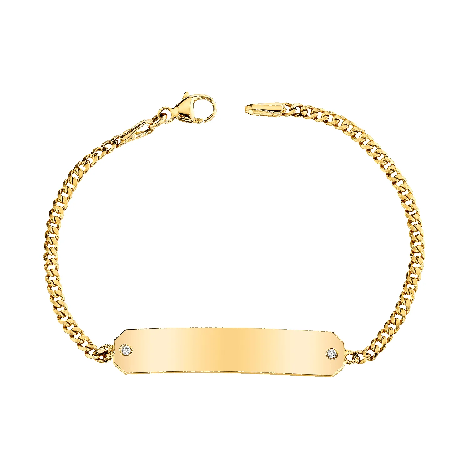 Cuban Link Diamond ID Bracelet sold by Baby Gold