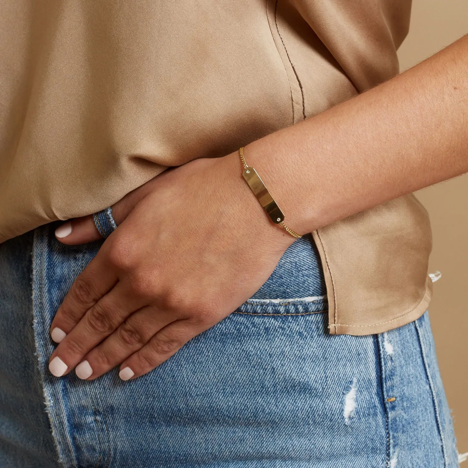 Cuban Link Diamond ID Bracelet sold by Baby Gold product image thumbnail 2