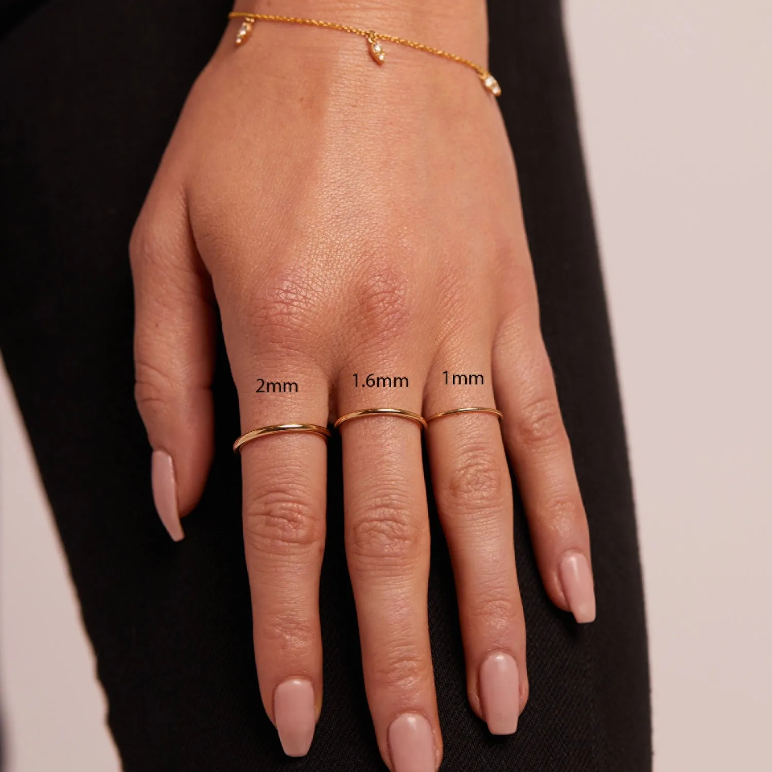 1.6mm Round Wire Stacking Band sold by Baby Gold product image thumbnail 4