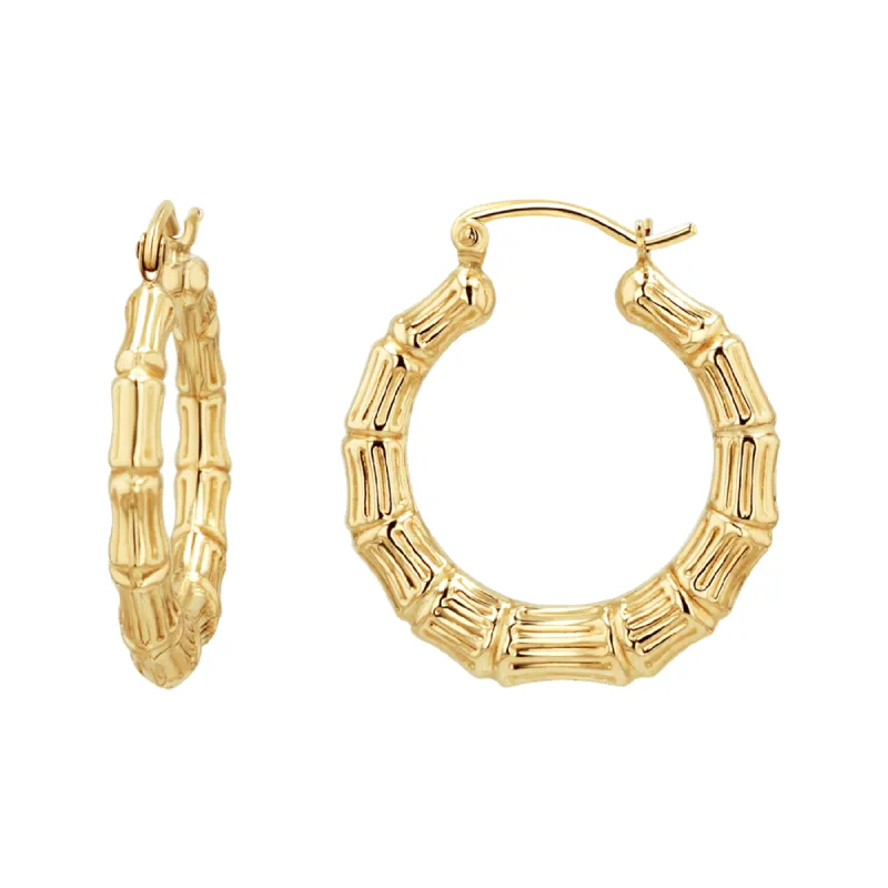 Bamboo Hoop Earrings sold by Baby Gold