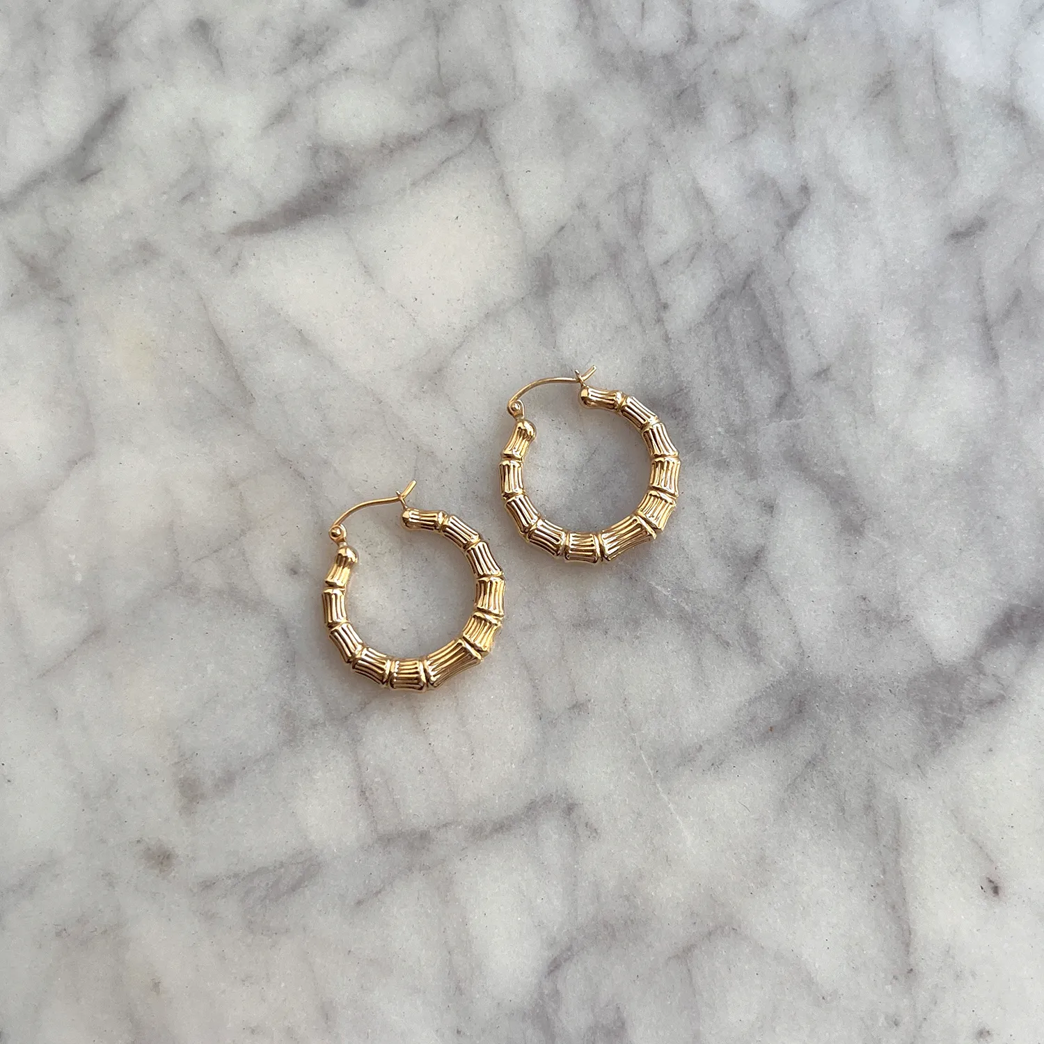 Bamboo Hoop Earrings sold by Baby Gold product image thumbnail 2